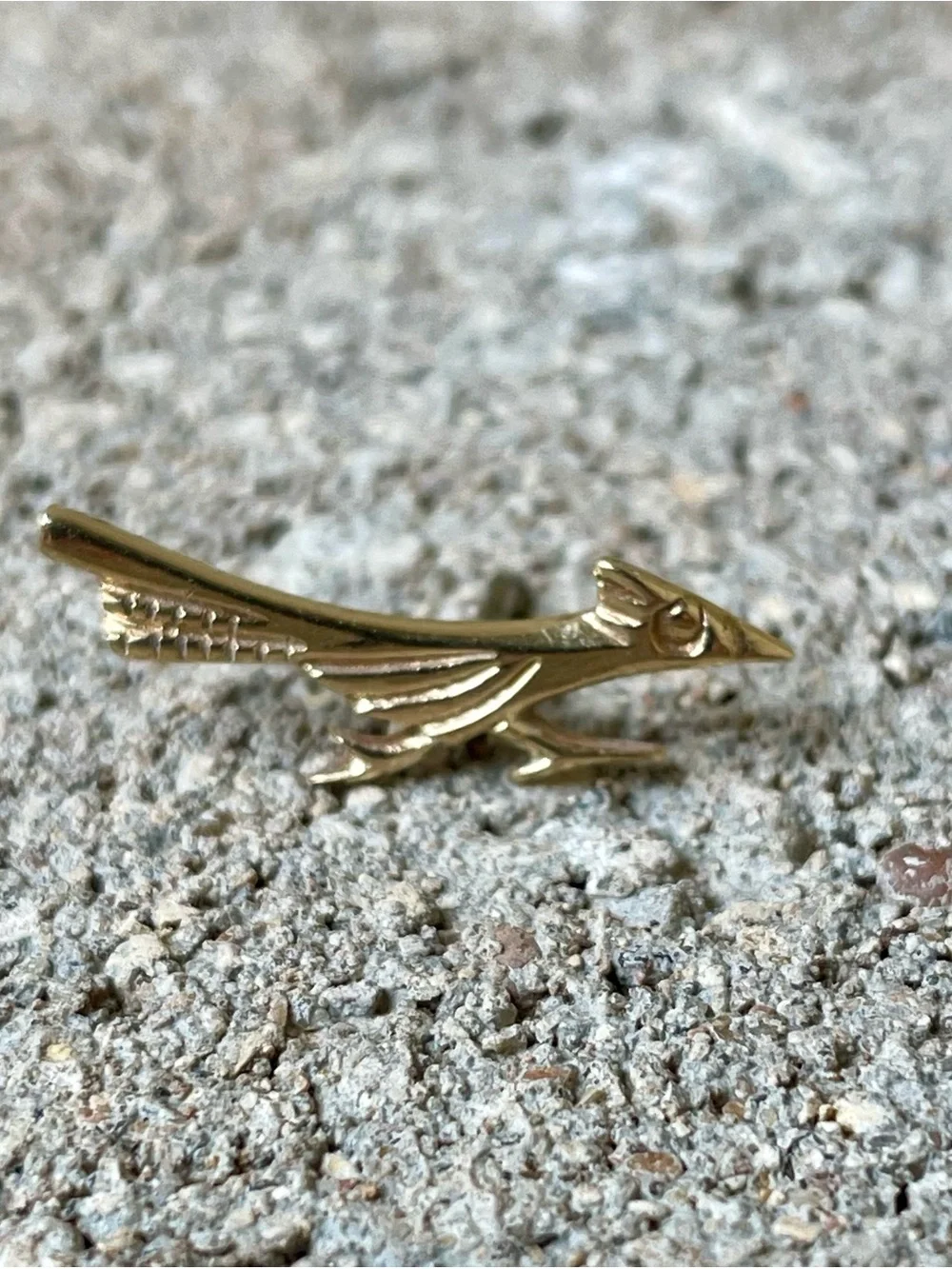 Retired James Avery 14K Gold Roadrunner Tie Tack Lapel Pin Vintage Rare